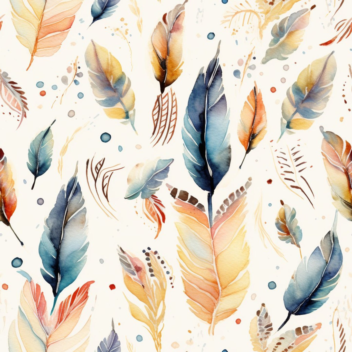 Beige Boho Pattern 9 Quilting Cotton Fabric