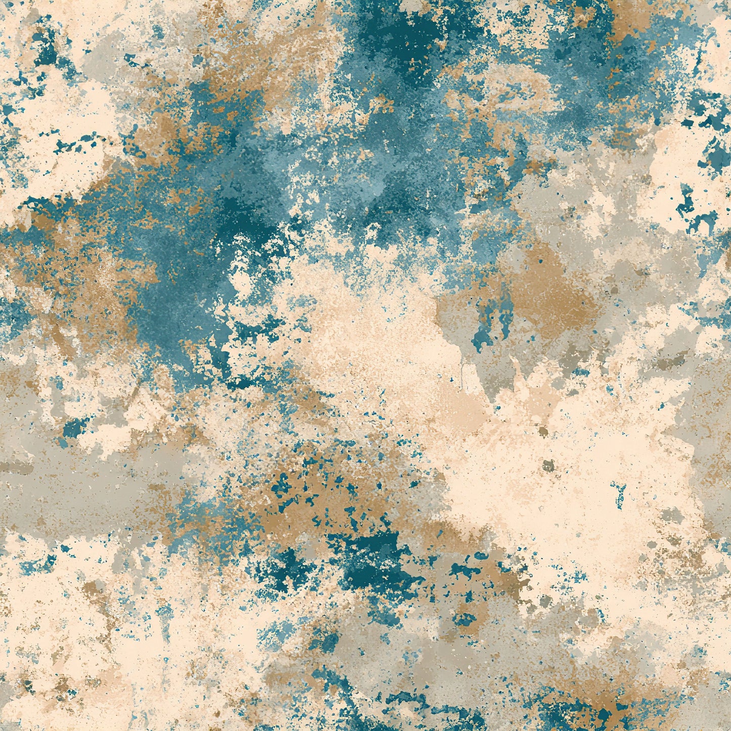 Beige and Blue Grunge Pattern 11 Quilting Cotton Fabric