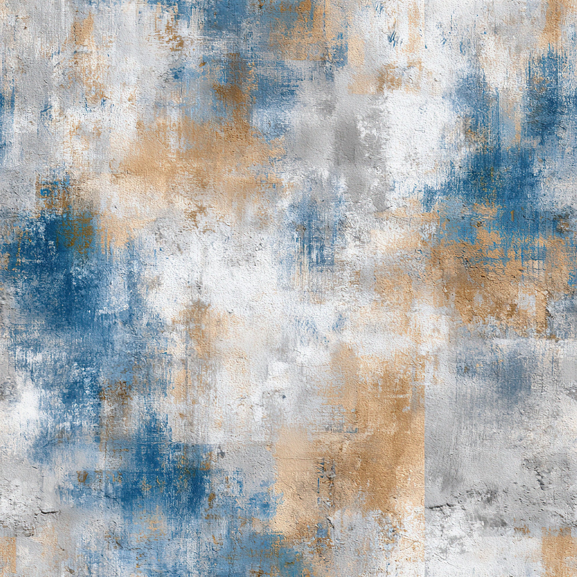 Beige and Blue Grunge Pattern 2 Quilting Cotton Fabric ...