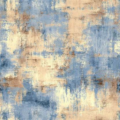 Beige and Blue Grunge Pattern 8 Quilting Cotton Fabric