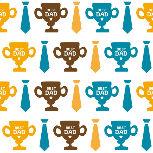 Best Dad Ever Fathers Day Pattern 6 Quilting Cotton Fabric
