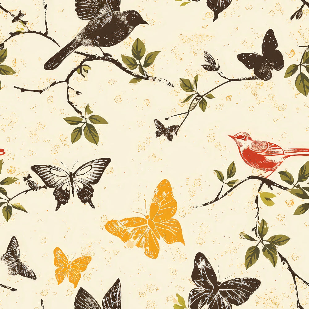 Birds on Branches Pattern 1 Quilting Cotton Fabric