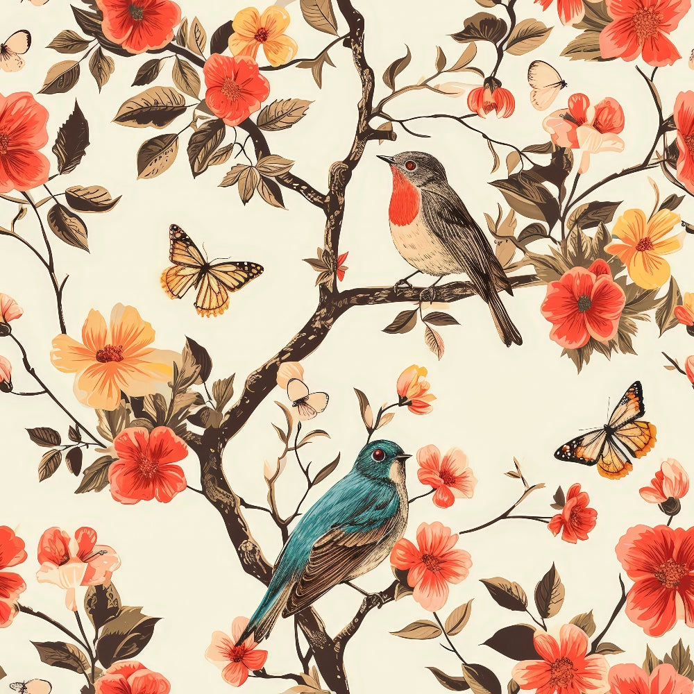 Birds on Branches Pattern 11 Quilting Cotton Fabric