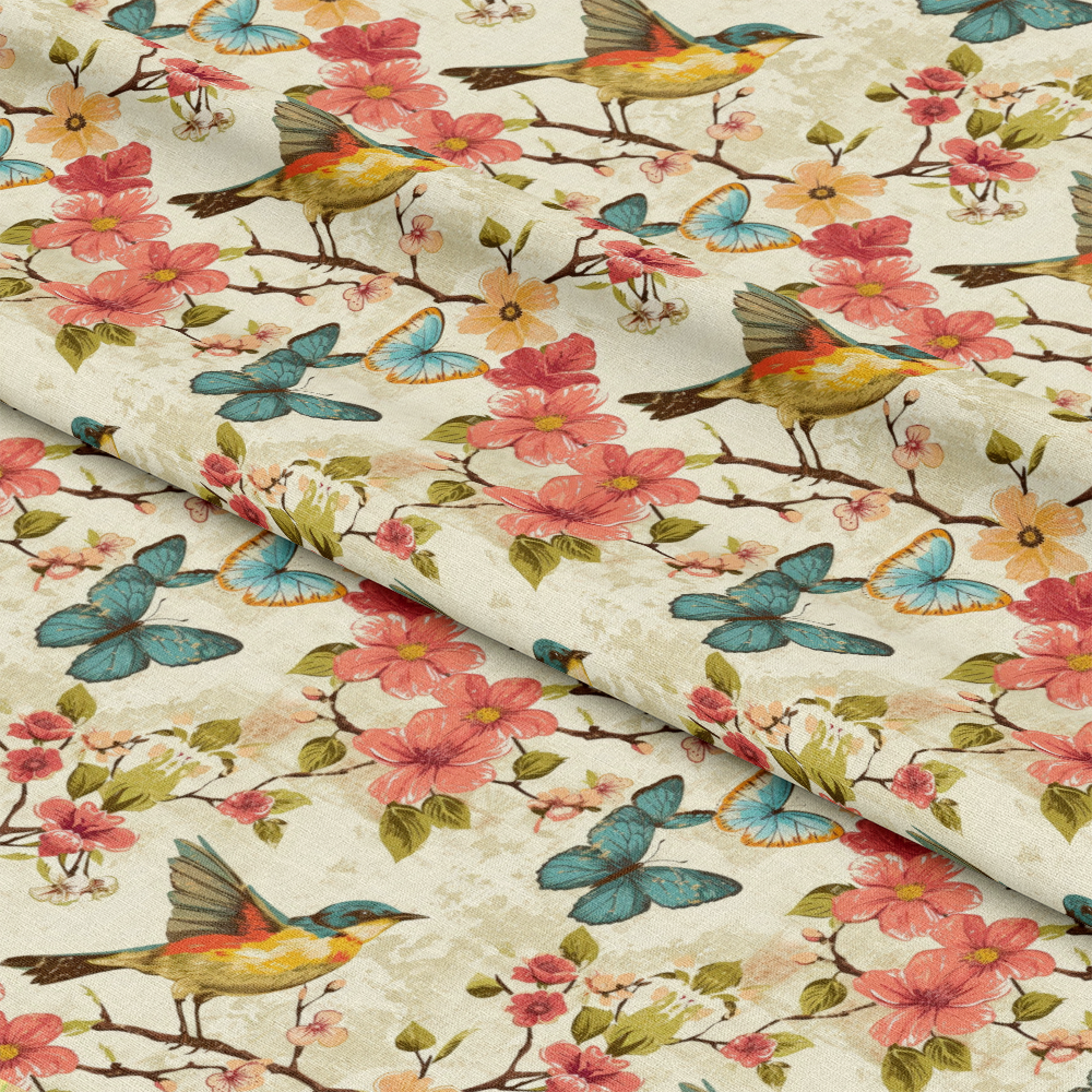 Birds on Branches Pattern 4 Quilting Cotton Fabric