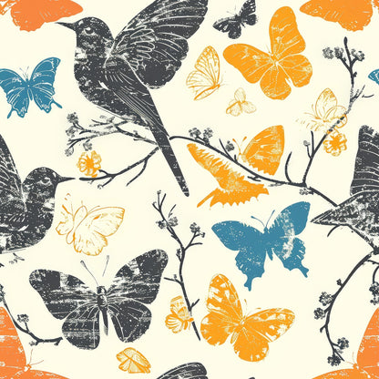 Birds on Branches Pattern 5 Quilting Cotton Fabric