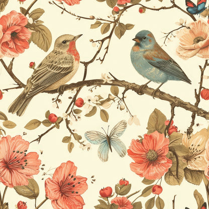 Birds on Branches Pattern 6 Quilting Cotton Fabric