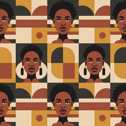 Black History Month Bauhaus Pattern 1 Quilting Cotton Fabric