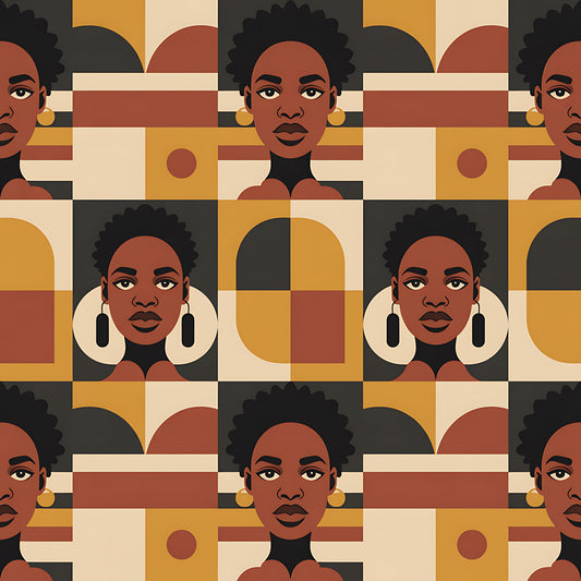 Black History Month Bauhaus Pattern 1 Quilting Cotton Fabric
