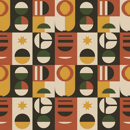 Black History Month Bauhaus Pattern 10 Quilting Cotton Fabric
