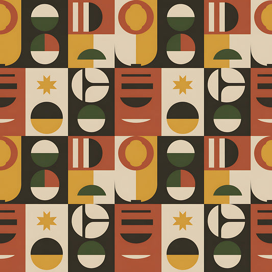 Black History Month Bauhaus Pattern 10 Quilting Cotton Fabric