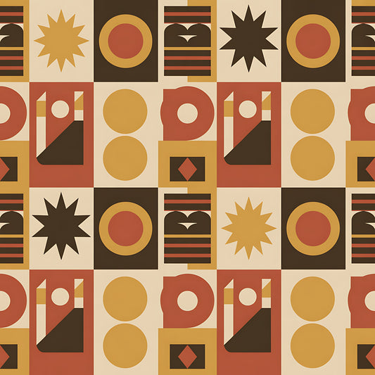 Black History Month Bauhaus Pattern 13 Quilting Cotton Fabric