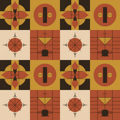 Black History Month Bauhaus Pattern 15 Quilting Cotton Fabric