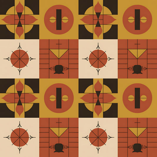 Black History Month Bauhaus Pattern 15 Quilting Cotton Fabric