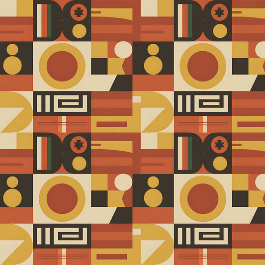 Black History Month Bauhaus Pattern 16 Quilting Cotton Fabric