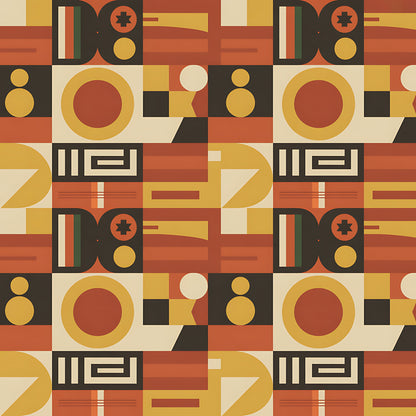 Black History Month Bauhaus Pattern 16 Quilting Cotton Fabric