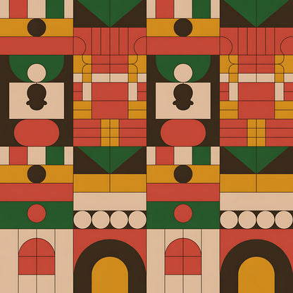 Black History Month Bauhaus Pattern 17 Quilting Cotton Fabric