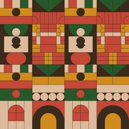 Black History Month Bauhaus Pattern 17 Quilting Cotton Fabric