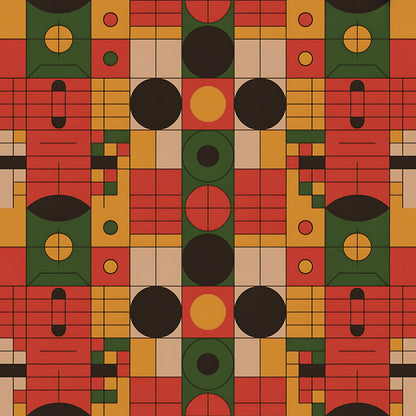 Black History Month Bauhaus Pattern 18 Quilting Cotton Fabric