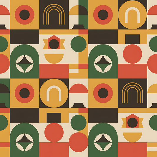Black History Month Bauhaus Pattern 19 Quilting Cotton Fabric