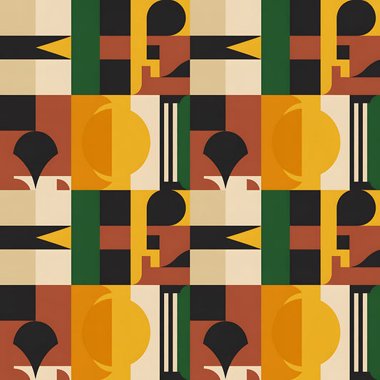 Black History Month Bauhaus Pattern 22 Quilting Cotton Fabric