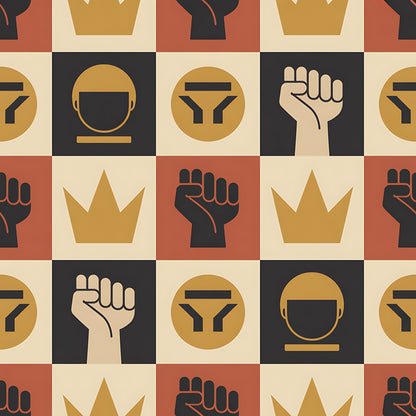 Black History Month Bauhaus Pattern 24 Quilting Cotton Fabric