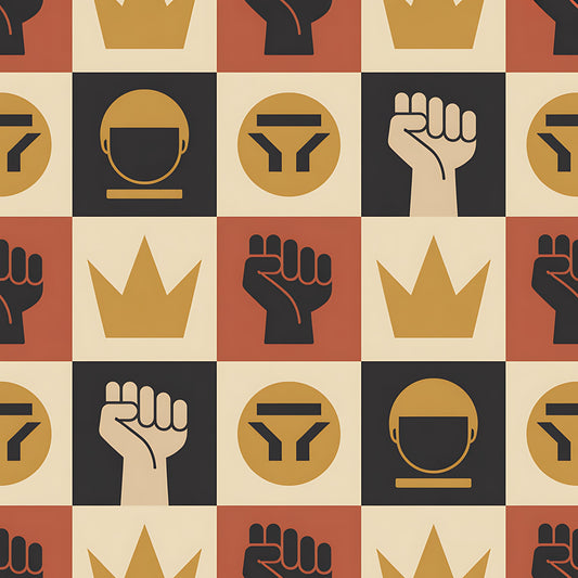 Black History Month Bauhaus Pattern 24 Quilting Cotton Fabric