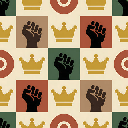Black History Month Bauhaus Pattern 25 Quilting Cotton Fabric
