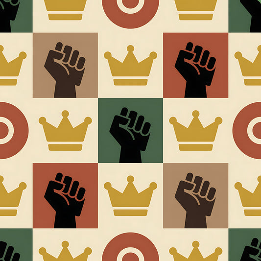 Black History Month Bauhaus Pattern 25 Quilting Cotton Fabric