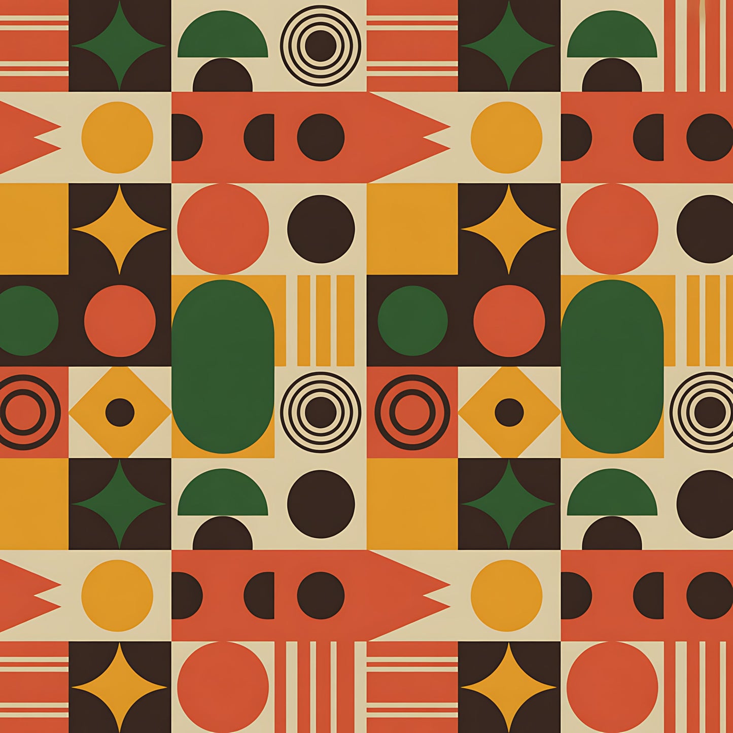 Black History Month Bauhaus Pattern 27 Quilting Cotton Fabric
