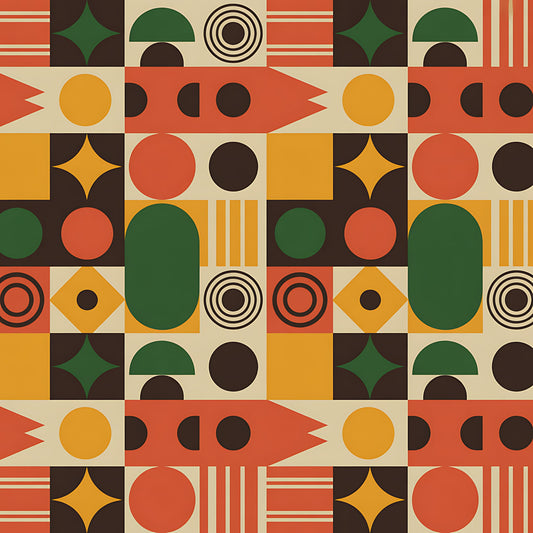 Black History Month Bauhaus Pattern 27 Quilting Cotton Fabric