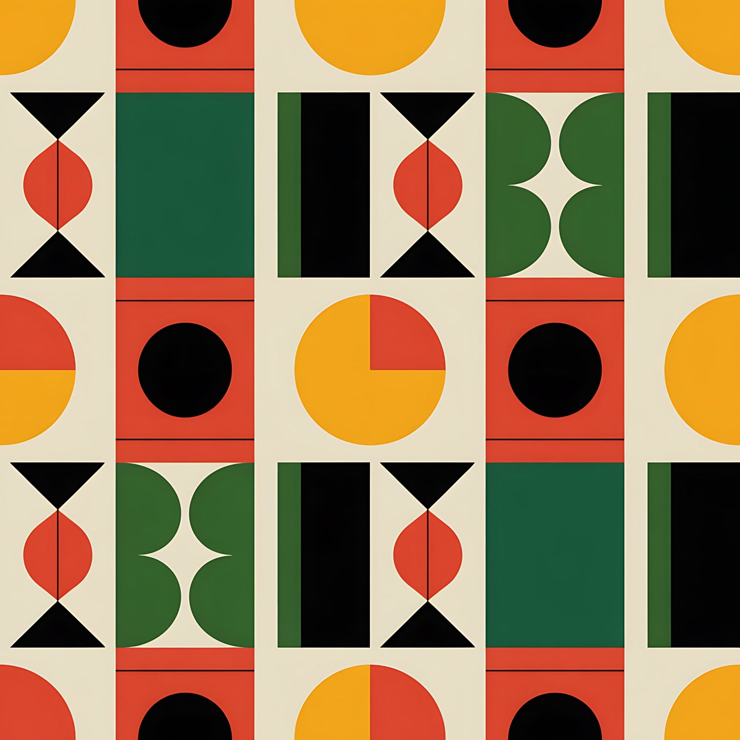 Black History Month Bauhaus Pattern 28 Quilting Cotton Fabric