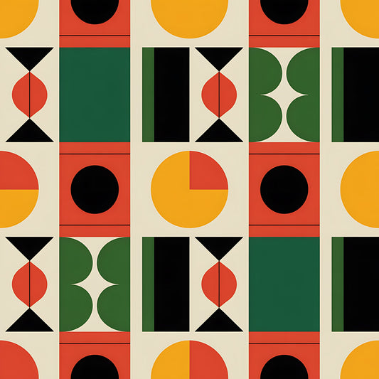 Black History Month Bauhaus Pattern 28 Quilting Cotton Fabric