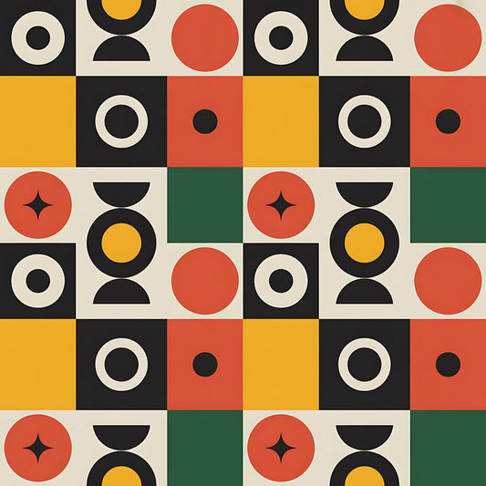 Black History Month Bauhaus Pattern 29 Quilting Cotton Fabric