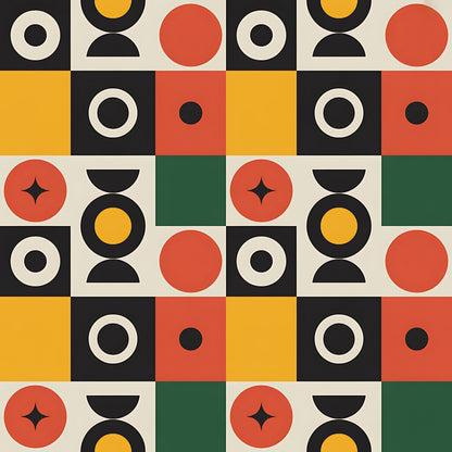 Black History Month Bauhaus Pattern 29 Quilting Cotton Fabric