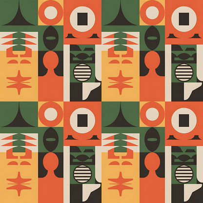 Black History Month Bauhaus Pattern 30 Quilting Cotton Fabric
