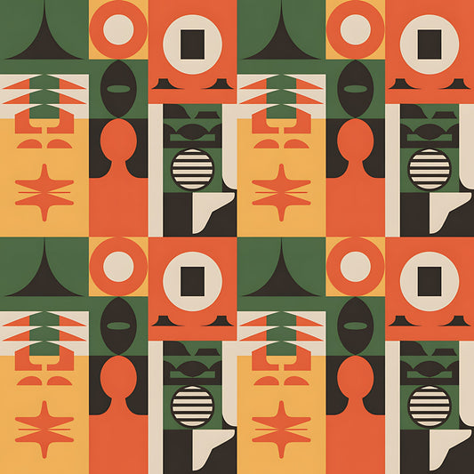 Black History Month Bauhaus Pattern 30 Quilting Cotton Fabric