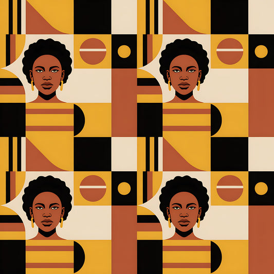 Black History Month Bauhaus Pattern 31 Quilting Cotton Fabric
