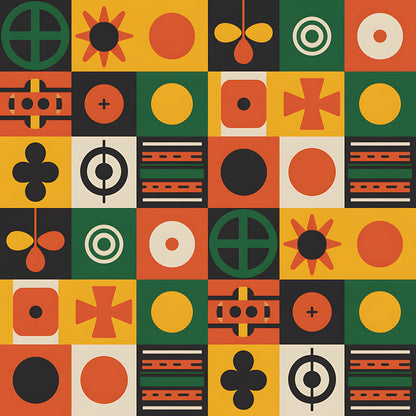 Black History Month Bauhaus Pattern 5 Quilting Cotton Fabric