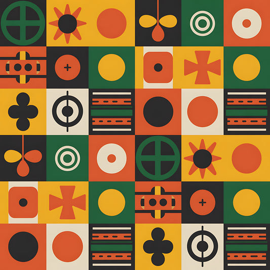 Black History Month Bauhaus Pattern 5 Quilting Cotton Fabric