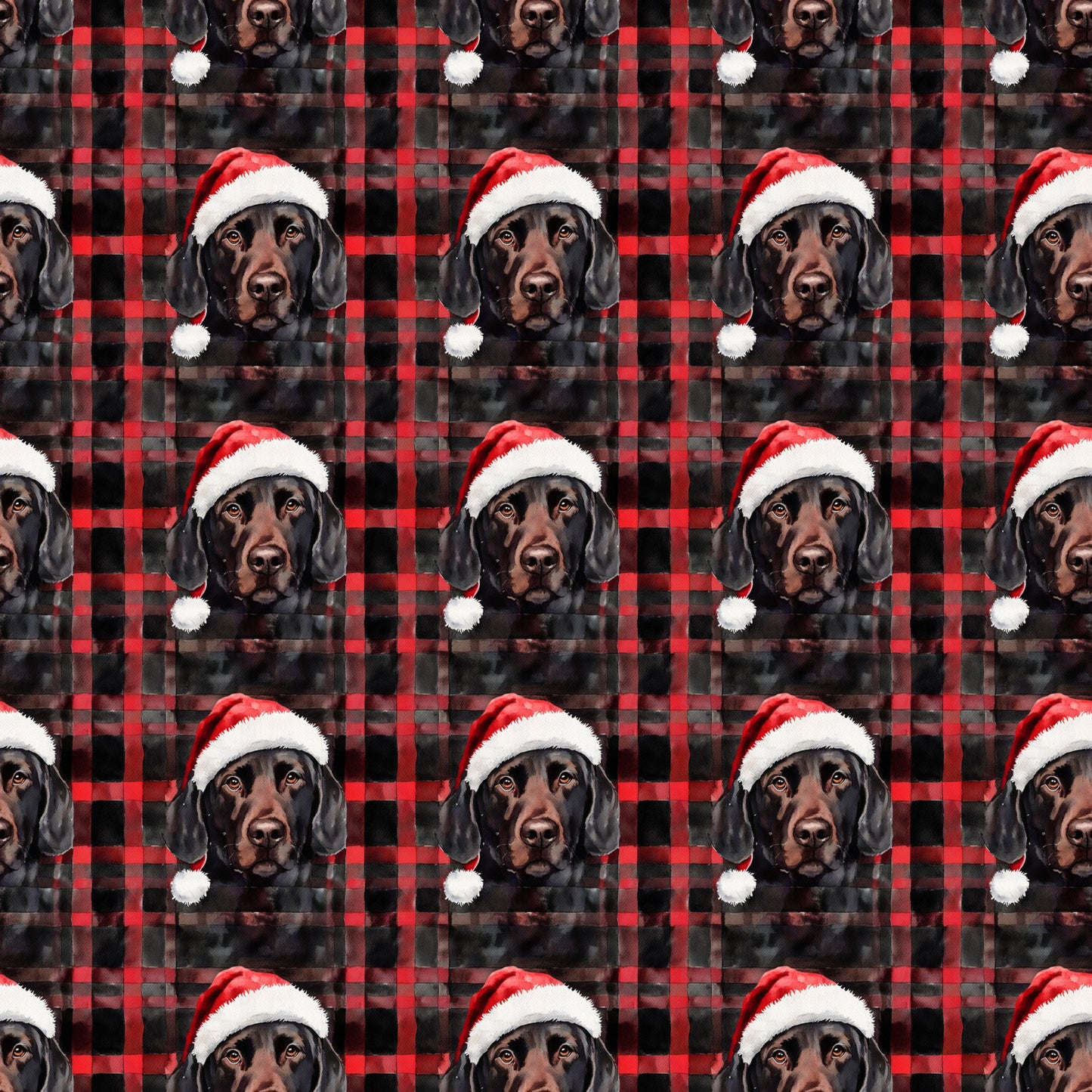 Black Lab Buffalo Check Pattern 1 Quilting Cotton Fabric