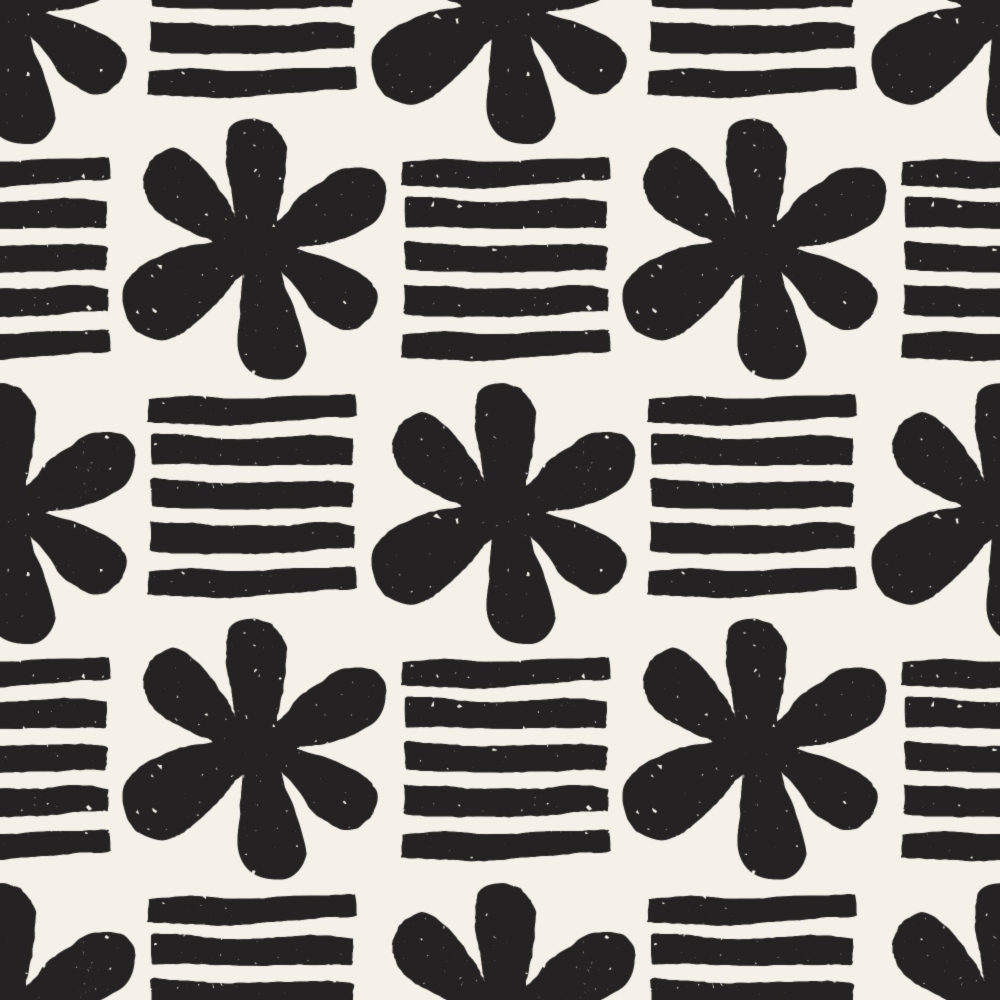 Black and White Doodles Pattern 16 Quilting Cotton Fabric