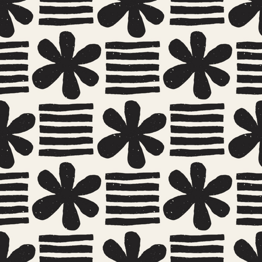 Black and White Doodles Pattern 16 Quilting Cotton Fabric