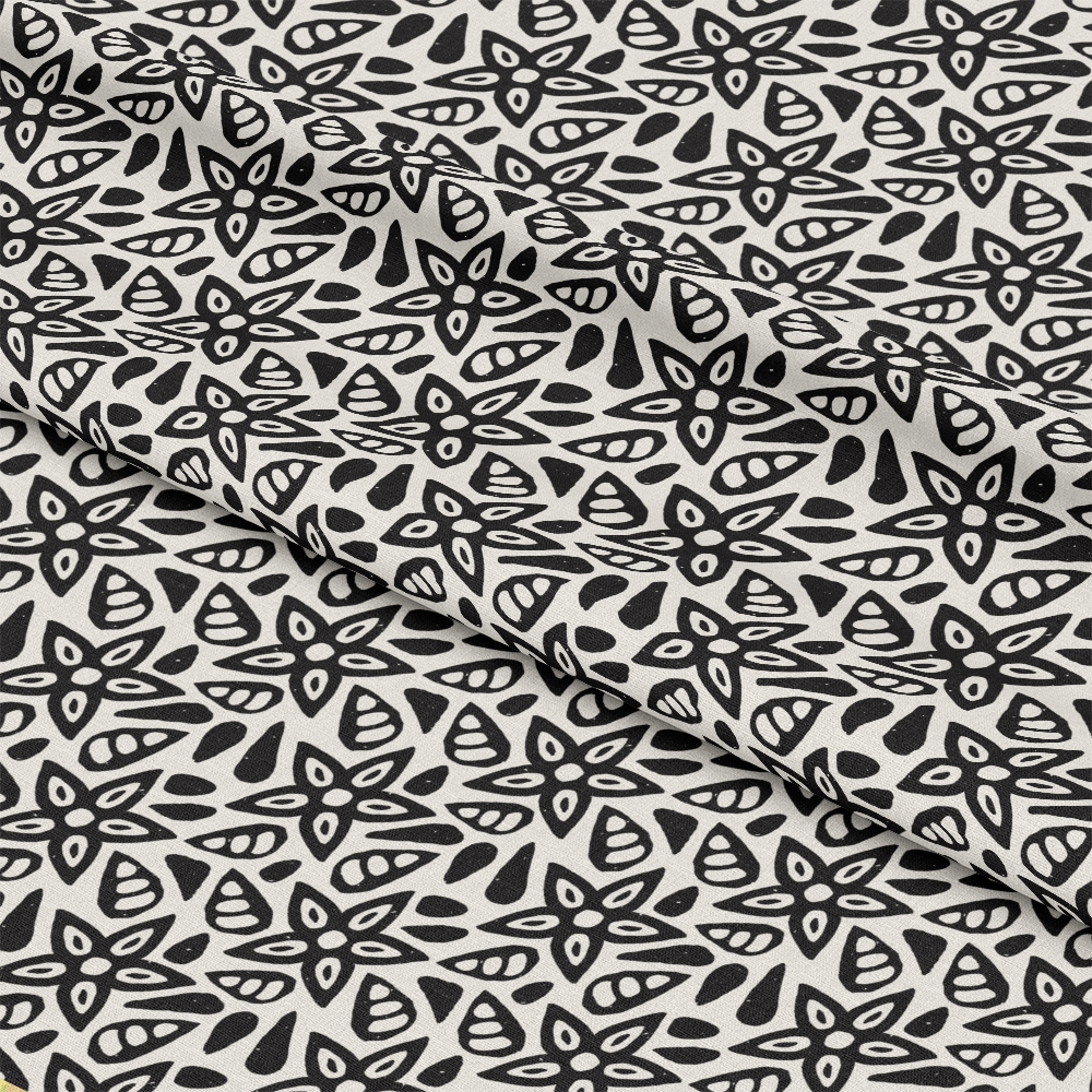 Black and White Doodles Pattern 17 Quilting Cotton Fabric