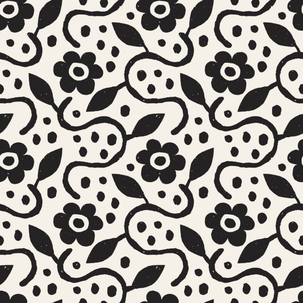 Black and White Doodles Pattern 19 Quilting Cotton Fabric