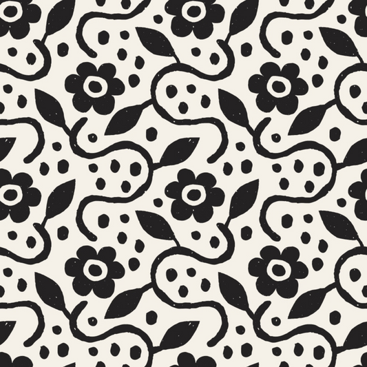 Black and White Doodles Pattern 19 Quilting Cotton Fabric