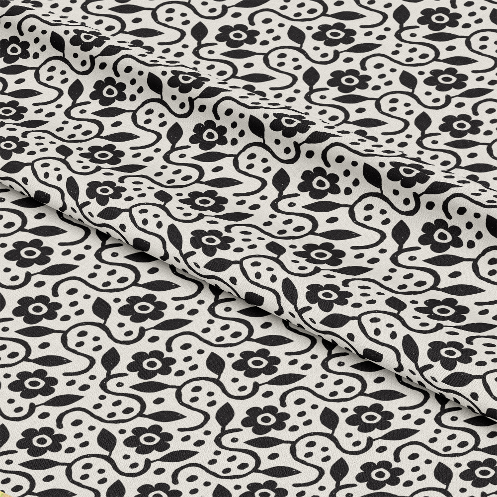 Black and White Doodles Pattern 19 Quilting Cotton Fabric