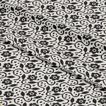 Black and White Doodles Pattern 19 Quilting Cotton Fabric