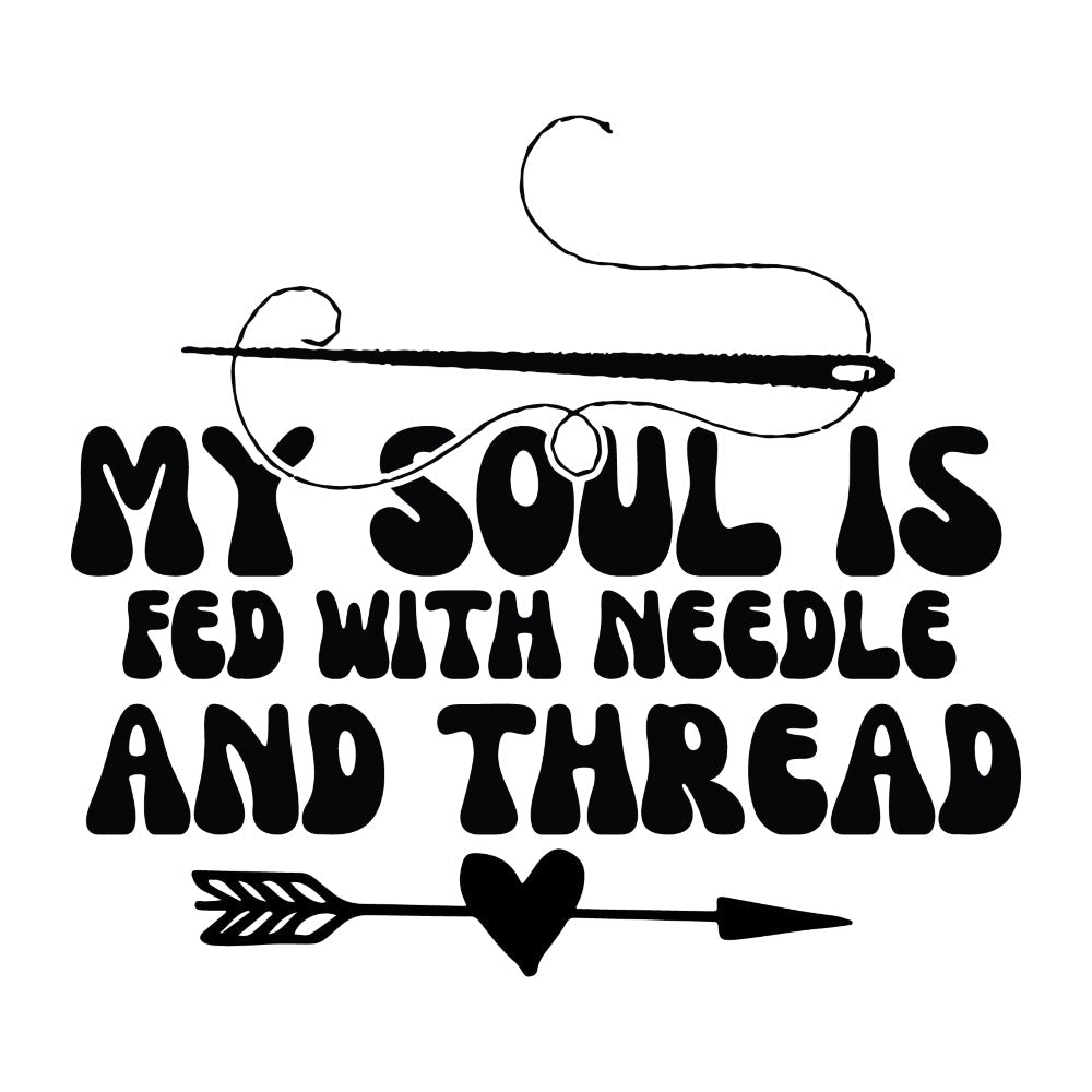 Black and White My Soul is Fed Fabric Panel