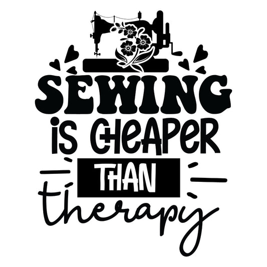 Black and White Sewing is Cheaper Fabric Panel