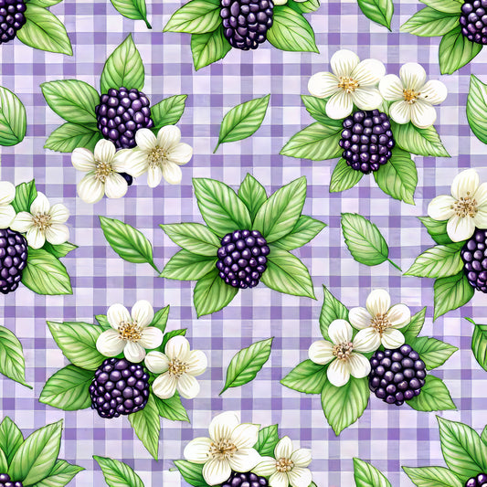 Blackberry Gingham Pattern 4 Quilting Cotton Fabric